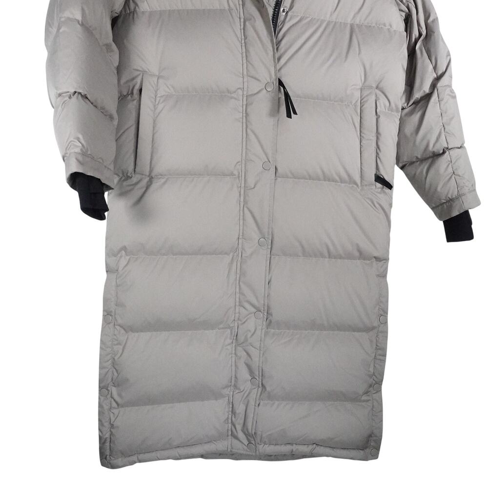 New Quince Women's Small Responsible Down Long Puffer Jacket Morel Gray 0177 - Picture 4 of 10